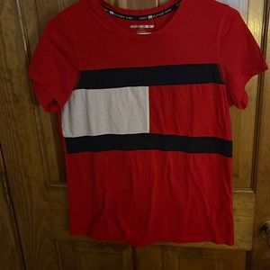Tommy Hilfiger Sport Womens Red Running Fitness T-Shirt Athletic